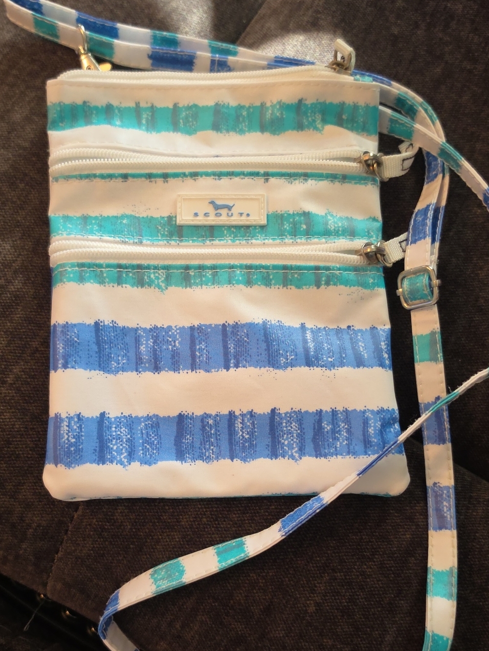SCOUT Striped Blue & Teal Crossbody Bag